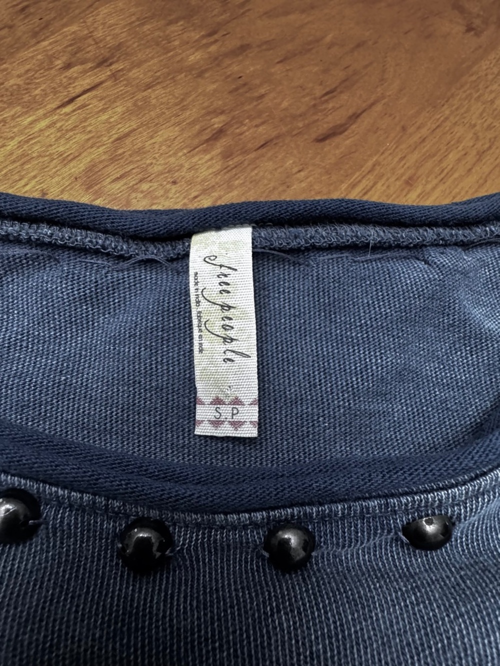 Free People oversized denim blue top, size S